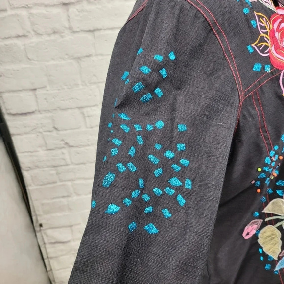 INDIGO MOON Embroidered Floral Button Up Jackets Size 2X NEW - Picture 9 of 15